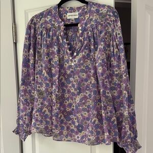 Antik Batik Purple Ruffled Blouse